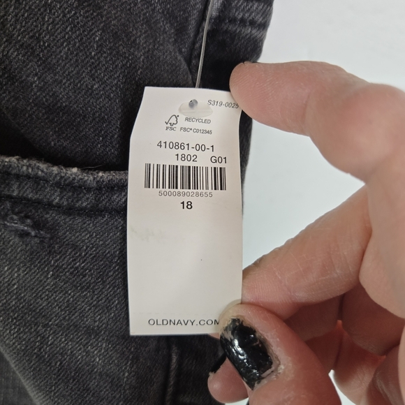 Old Navy Distressed Faded Black Low Rise Boyfriend Jeams Plus 18 New - Picture 10 of 12